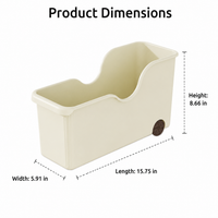 Cream Cabinet Storage Bin with Wheels, Modern Minimalist Kitchen Utensil Organiser, Space Saving Cupboard Storage Bin