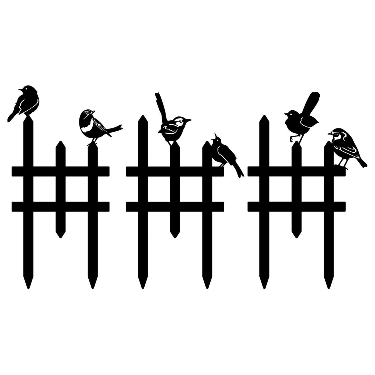 3 Pieces Garden Fence with Birds Outdoor Decorative Garden Border Sturdy Landscape Fence with Bird Decoration for Homeowners, Flower Beds