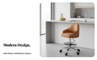 Multi-Purpose Adjustable pivot Chair with Backrest Padded Seat Rolling Stool Easy to Assemble Mobile Seating for Salon Professionals, Office Workers, Kitchen, Bar Counter, Reception Desk, Studio
