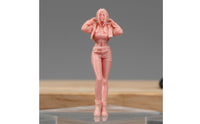 Detailed Carving 1/64 Scale Female Figurine Clothing Folds Miniature Scene Figure Body Contours for Model Display