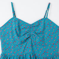 Summer Dress for Women with V-Neck and Adjustable Straps, Midi with Ruched Detailing for Beach, Flattering Fit Up to 4XL