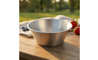 Round Stainless Steel Bowl Wide Rolled Rim Stainless Steel Mixing Bowl Cooking Utensil Tapered Shape for Disinfection Cabinet