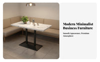 Light Luxury Modular Booth Bench Commercial Grade Upholstered Waiting Bench Minimalist Design Marble Top Pedestal Table for Cafe Owners, Interior Designers, Cafes, Tea Houses, Restaurants, Lobbies