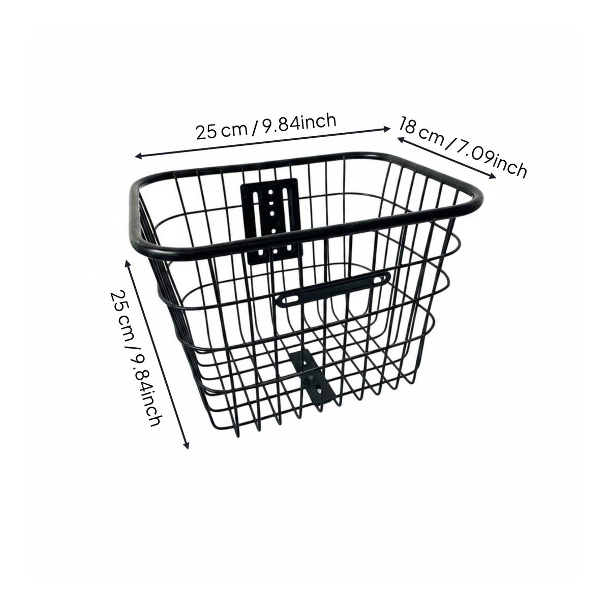 Thickened Frame Metal Bike Front Basket Easy Install Heavy Duty Bike Basket for Shopping