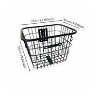 Thickened Frame Metal Bike Front Basket Easy Install Heavy Duty Bike Basket for Shopping