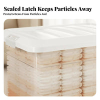 Clear Wheeled Container with Lid Large Capacity Home Organization for homeowners