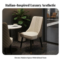 Post-Modern Design Upholstered Side Chair Ergonomic Backrest Dining Room Seat Quilted Stitching Accent Furniture Versatile Use for Interior Designers, Apartment Dwellers, Reception Area, Kitchen, Bedroom, Home Office