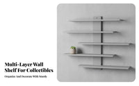 Wooden Figurine Display Rack Space Saving Layered Doll Display Shelf Multi-Tier Wall Shelf Natural Wood Decorative for Hobbyists