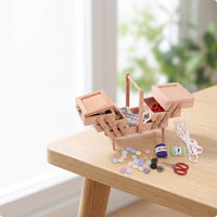 Miniature Sewing Box with Accessories Realistic Miniature Sewing Box Detailed