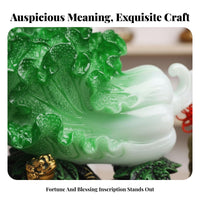 Faux Verdant Stone Cabbage Decoration Meaningful Meaning Resin Cabbage Figurine Bai Vegetable Good Luck Statue Artistic Design