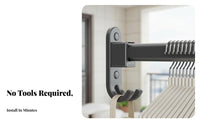 surfaceMounted Folding Storage areaSaving Foldable Hanger Hanging Bar No-Tool Installation Home Organization for Home Users, Balcony
