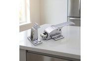 Polished Silver Latch Handle with Strike Block Compact Door Latch with Strike Residential Hardware Internal for Freezer, Cabinet