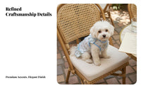 Breathable Small Dog Summer Dress Lightweight Material Floral Puppy Dress Built-in D-Loop for Small Dogs, Cats, Season, Parties