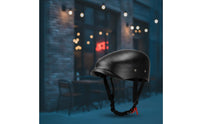 Half Helmet with Goggles Slim-Fit Vintage Scooter Helmet Quick-Release Glossy for Commuters, Commuting