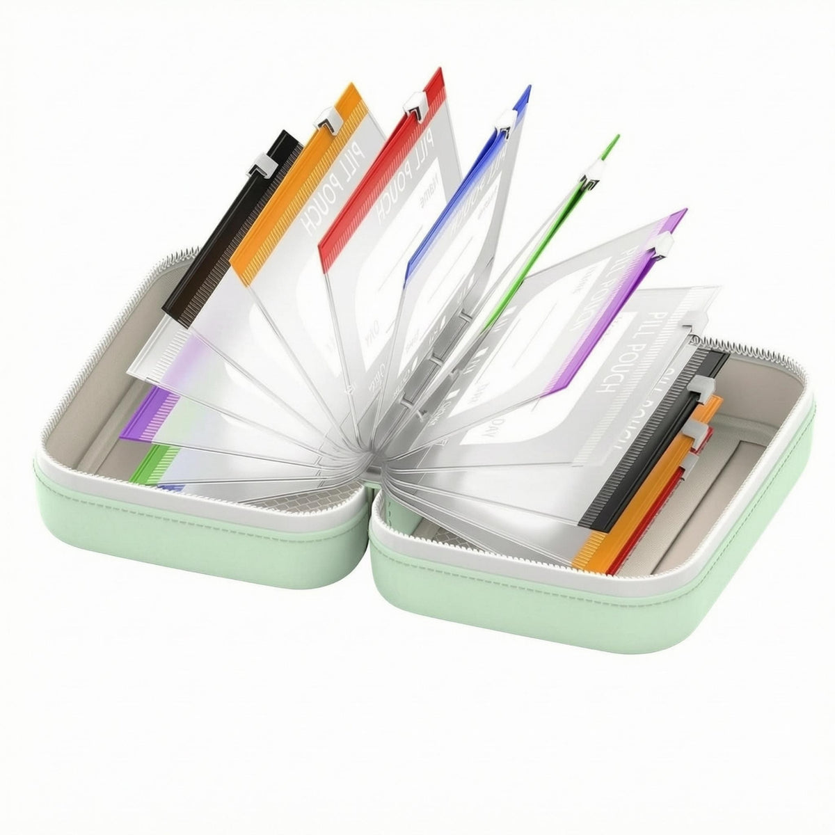 14 Pieces Travel Capsule Holder Organizer Waterproof Clear Capsule Holder Impact-Resistant   Bag