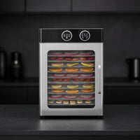 Stainless Steel Food Dehydrator Countertop Food Dehydrator with Glass Door Digital Appliance 800W for Pet Owners