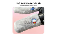 Winter Bike Handle Warmers Cold-Resistant Winter Bike Grip Covers Warm Keeping Fleecy Handlebar Grips for Motorcycle Riders, Men, Outdoor Riding