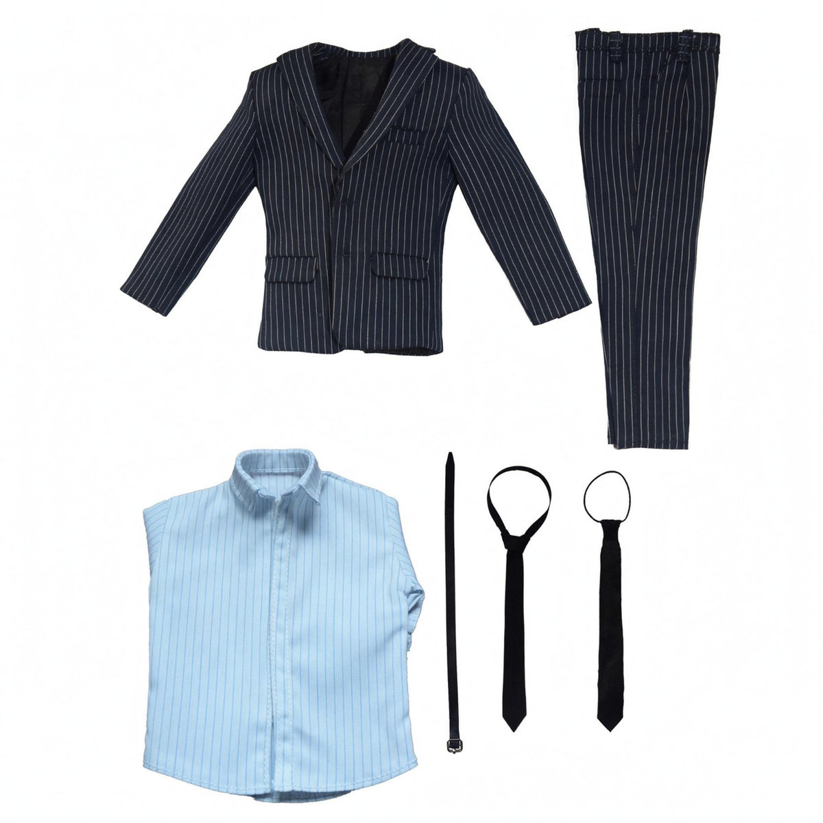 Tailored Pinstriped Suit Set Woven Texture 1/6 Scale Suit Set Slim Cut 30 Cm Doll Outfit Fitted