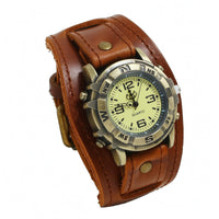 Metal Studs Studded Leather Watch Large Numerals Vintage Punk Watch Round Dial