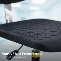 Cleanroom Suitable Anti-Static Rolling Chair Adjustable Height Laboratory Stool Swivel Function Workplace Seating Easy to Clean for Industrial Workers, Healthcare Professionals, Laboratoryoratory, Workshop, Assembly Line, Hospital
