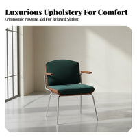 Vintage & aesthetic Upholstered Armchair With Armrests Indoor Furniture Comfortable spine supportrest accent Chair adaptable for distant Workers, Apartment Dwellers, residents, Study Room, Home Office, Bedroom, Small areas
