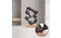 Resin Sculpture with Marble Base Artistic Abstract Sculpture Sculptural Decorative Object with Loop Detail for Bookshelf