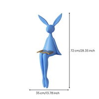 Hare Statue with Book Minimalist Hare Decor Sculpture Stylized Shelf Sitter Statue for Art Collectors, Living Room, Entryway