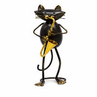 Metal Feline Figure Figurine Tabletop Cat Figurine Whimsical Ornaments for Desk