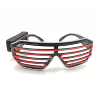 LED Shutter Glasses Bi-Color Color EL Wire Glasses Powered Novelty Eyewear for Parties, Festivals
