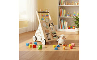 Wooden Activity Cart Sensory Development Multifunctional Infant Push and Pull Toy for Young Children, Infants