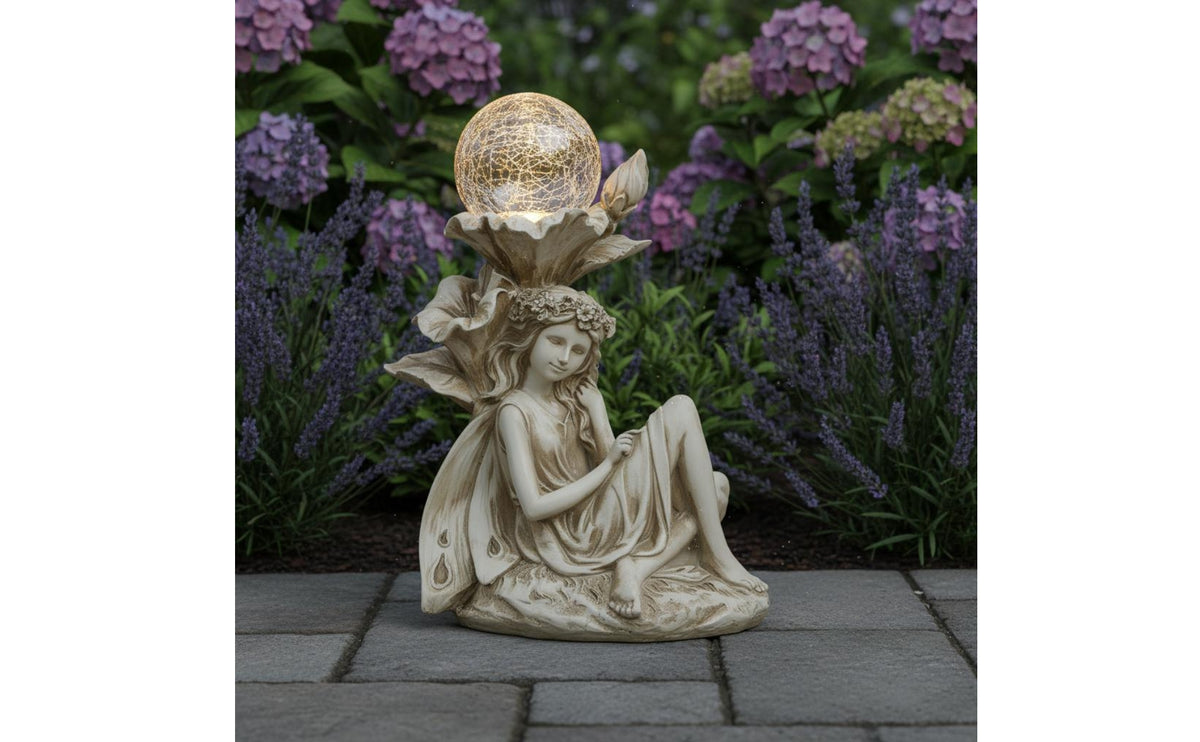 Fairy Statue Vintage Style Angel Statue Antique Finish Deity Ornament for Garden, Courtyard, Patio
