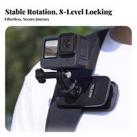 Backpack Camera Clip 360° Rotation Backpack Camera Mount Single-Hand Quick Release Shoulder Strap Mount for Hiking, Traveling
