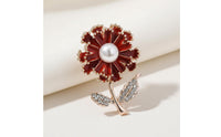 Mother's Day Gift Carnation Brooch Hand-Applied Enamel Pearl Flower Brooch Elegant Design Fashion Accessory for Weddings