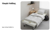 Portable Folding Bed with Mattress Foldable Design Wheeled Portable Folding Foldable Bed Space-Saving Effortless Rolling Casters