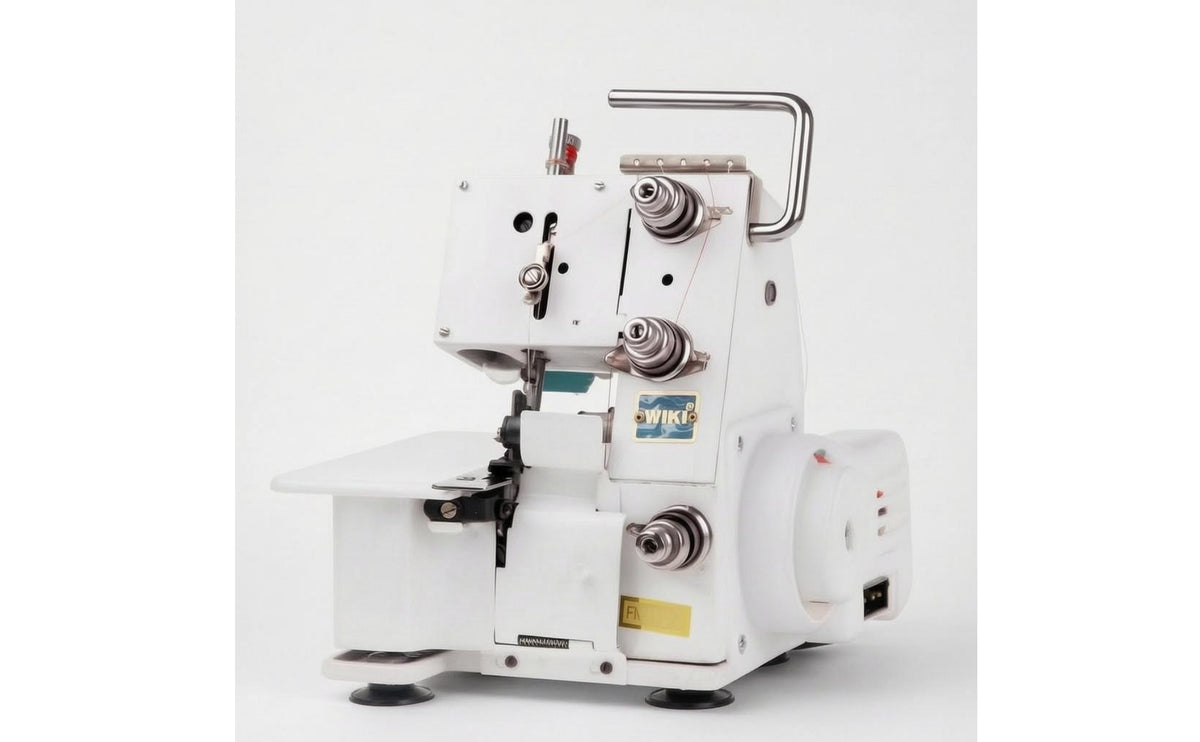 Compact Three-Thread Overlock Machine White Tabletop Serger Metal Handle Overlock Sewing Machine Small Footprint