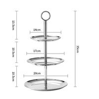 3 Tier Stand Stainless Steel Dessert Serving standGrade Tier Tray for Parties, Buffet