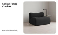 Minimalist Aesthetic Curved Bamboo-Joint Settee Italian-Inspired configurable Sofa Space-Saving Sectional Couch Deep Seat for Apartment Dwellers, Homeowners, Interior Designers, Lounge Area
