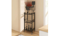 Garden Tool Rack with Wheels Heavy Duty Utility Cart with Hooks Sturdy Furniture for Garage