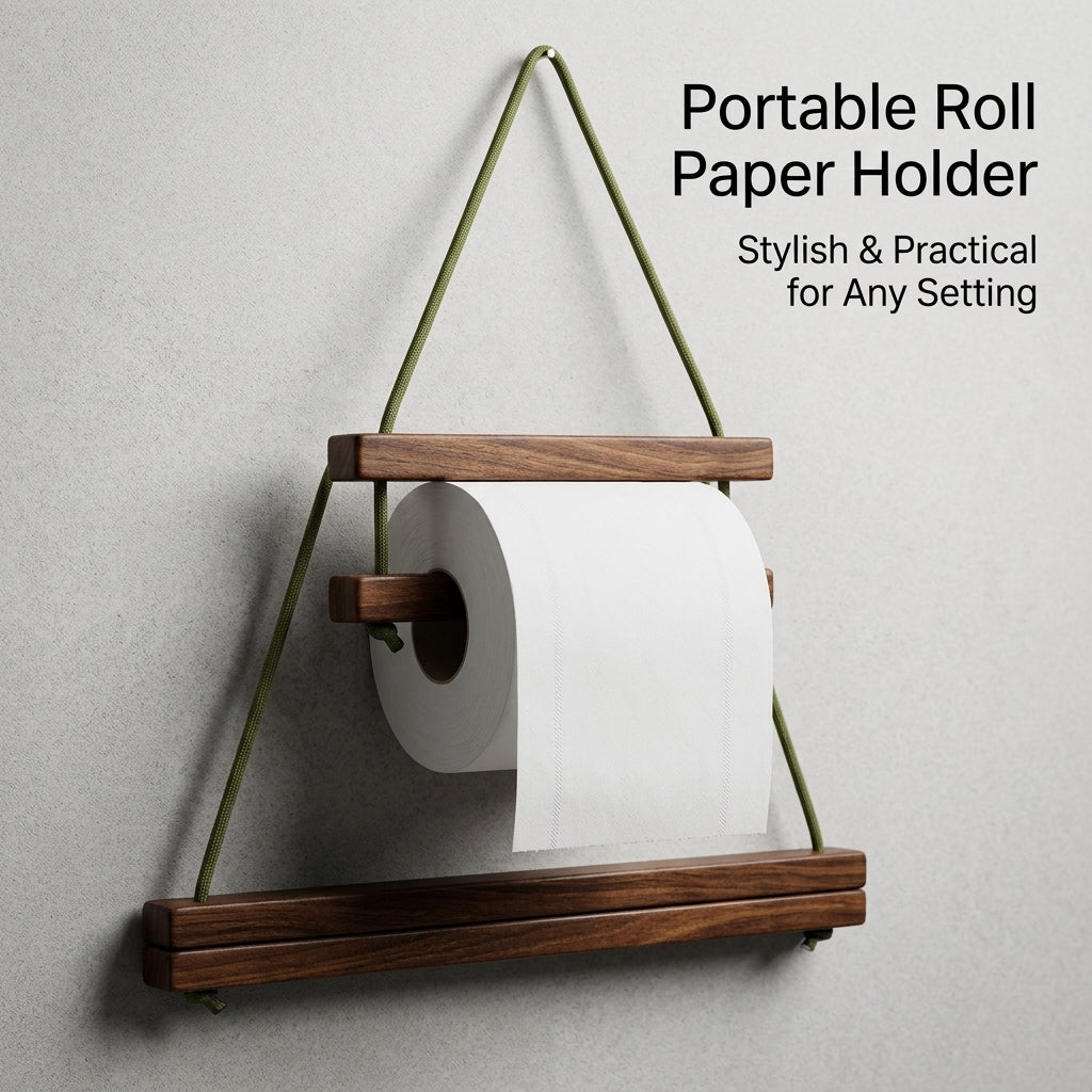 Car PU Leather Toilet Paper Roll Holder, Versatile Hanging Tissue Dispenser for Campers, Compact Bathroom Stylish for Travel