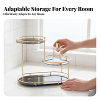 Tiered Makeup Drawers Space-Saving Cosmetic Storage Elegant visually appealing for Vanity
