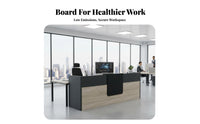 Thickened Desktop Office Personnel Desk Scratch Resistant Modern Reception Desk Long-Lasting Construction Two-Tier Reception Counter Easy to Clean for Receptionists, Business Owners, Company Entrance, Retail Shop, Checkout Area, Medical Office