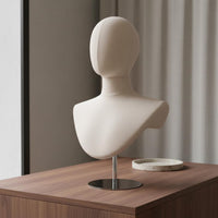 Head and Shoulders Mannequin Adjustable Height Mannequin Head with Shoulders Stable Base Necklace Display Bust for Jewelers