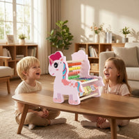 Wooden Unicorn Toy Interactive Bead Maze with Xylophone Tabletop Learning Toy Developmental Activity Center Multipurpose
