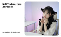 2 Pieces Soft Canine Ear Hairpins Adorable Design Soft Cat Ear Hair Clips Faux Cosplay Animal Ears with Bells for Cosplayers, Photo S, Halloween