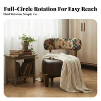 Retro Aesthetic Ergonomic Leisure Seat Solid Wood Base Low-Back Swivel Chair Supportive Backrest Household Furniture Comfortable Seating for Home Decorators, Homeowners, Bedroom, Balcony, Living Room, Reading Corner