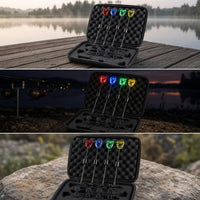 4 Pieces Fishing Indicators with Case Easy Setup Bite Alarm Indicators Bright LED for Anglers