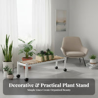Rolling Plant Stand With Wheels Botanical Trolley Cart Multifunctional Flower Pot Holder Rack for Balcony, Living Room, Indoor