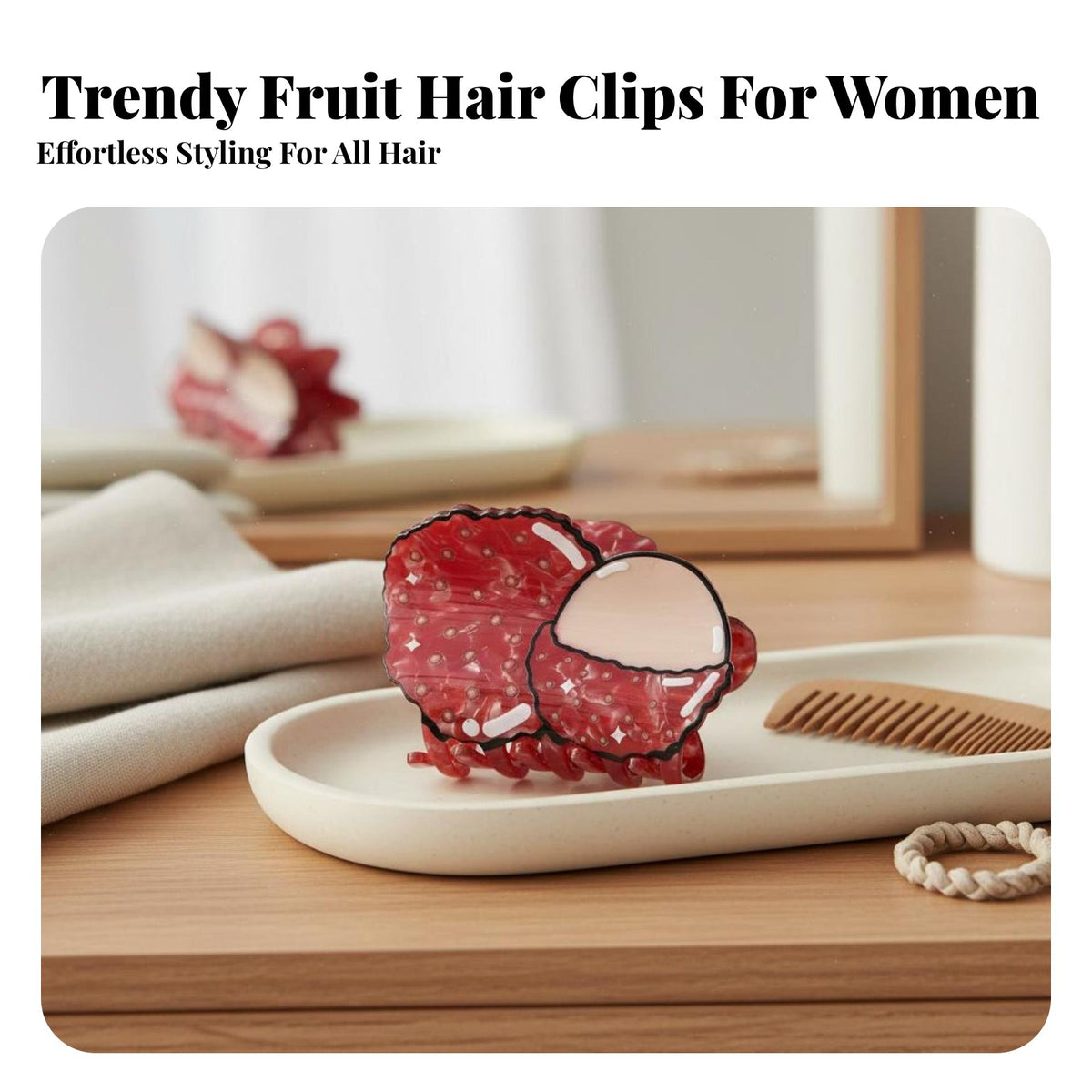 Fruit Shaped Hair Grip Cute Design Acetate Fruit Hair Grip Durian Jaw Grip Adorable Design Bright Hues for Women, Face Washing