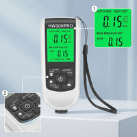 Handheld Coating Thickness Gauge Digital Thickness Tester with Lanyard Backlit Tool Portable for Workshop