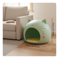 Cat Head Pet House Four-Season Use Feline Hideaway Bed Space Saving Enclosed Pet Bed for Cats, Small Dogs, Indoor